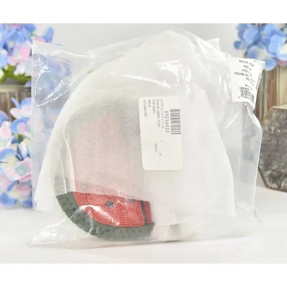 Tory Burch Beaded Watermelon Nubuck Leather Coin Purse NWT - Picture 7 of 7